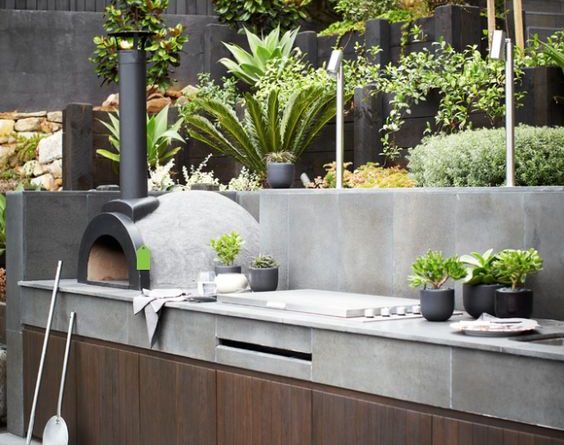 Concrete Outdoor Cooking Area Diy Bbq Bench Build Outdoor Bbq