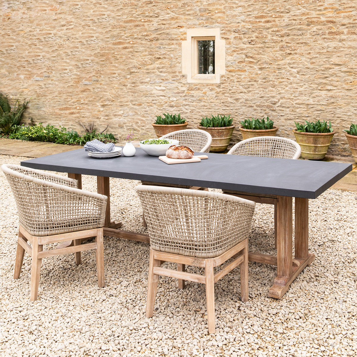 Burcot Dinning Table Large Slate Grey
