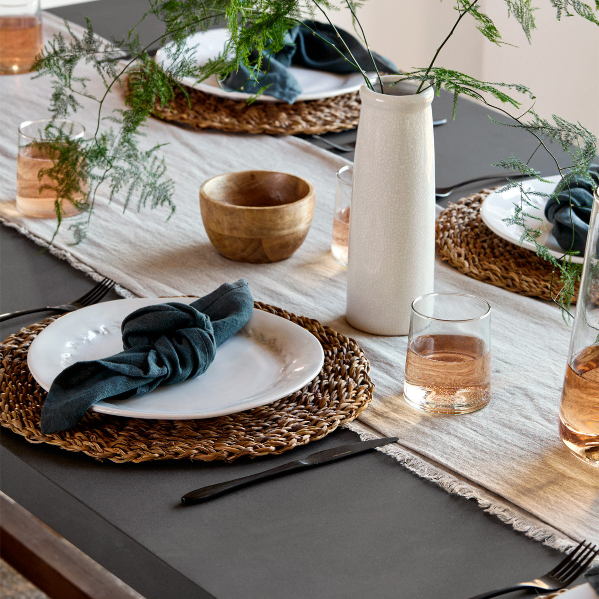 Chilford Table & Bench Set Large Grey