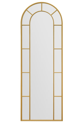 Arched Leaner Slim Garden Mirror (Gold Frame)
