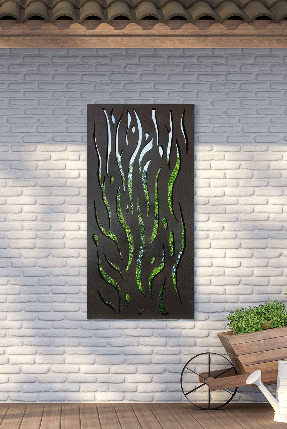 Decorative Flame Garden Mirror