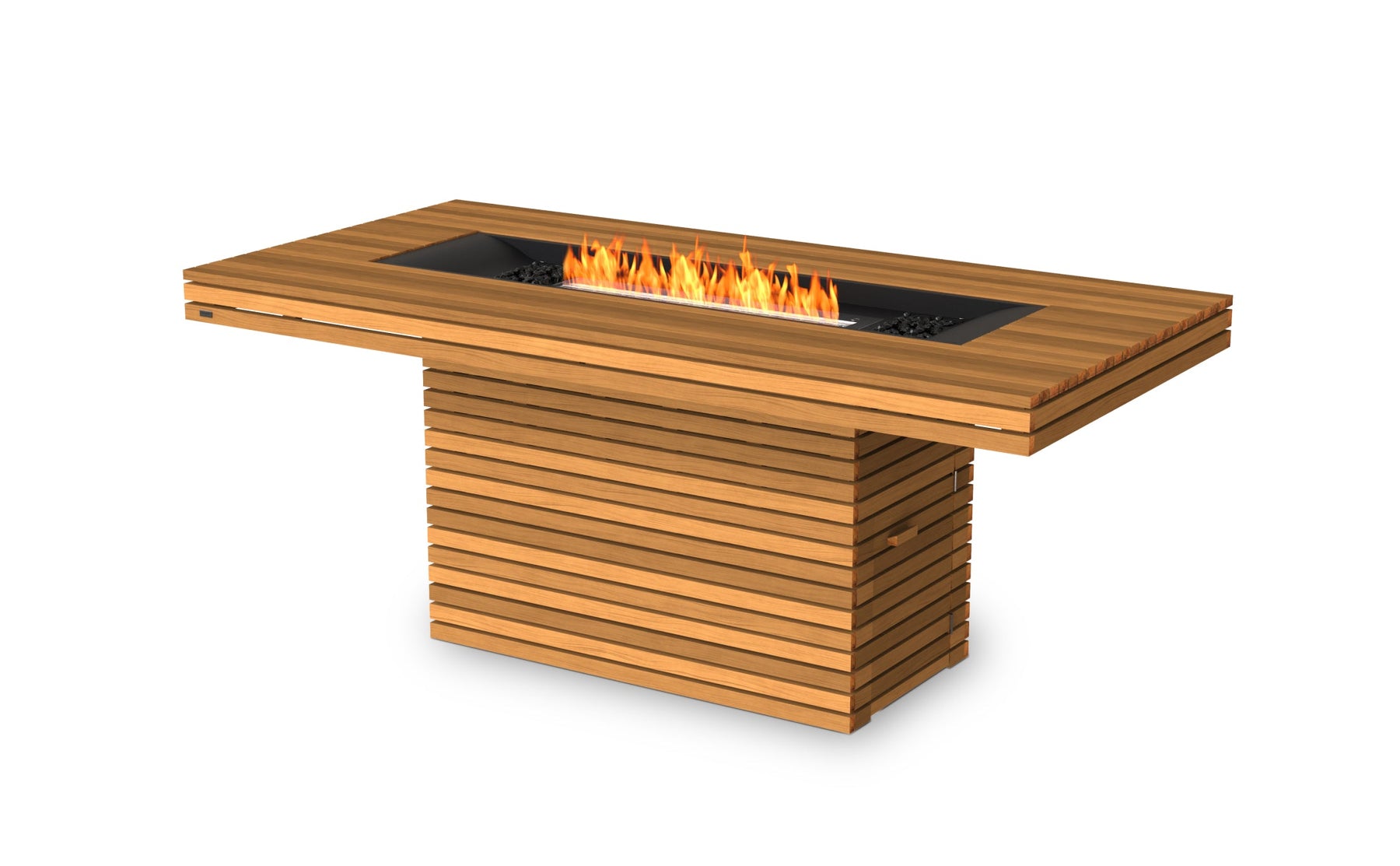 Alexander Francis Fire Pit Teak EcoSmart Gin 90 Bar Fire Pit Table