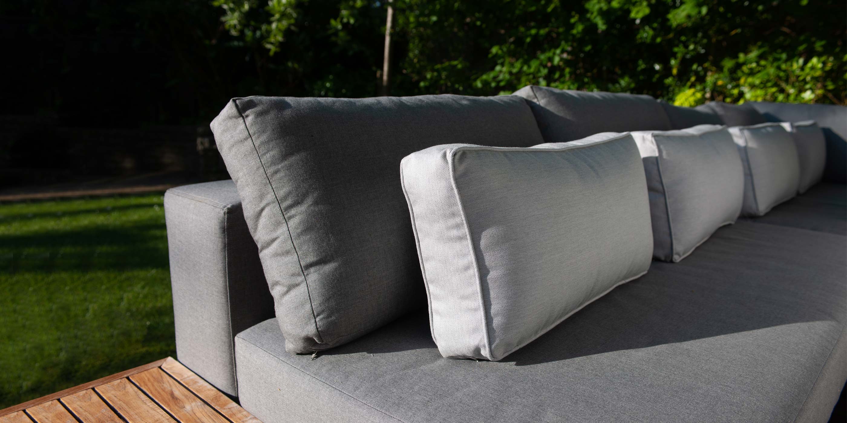 Sunbrella Fabric Scatter Cushions In Slate Grey | Alexander Francis