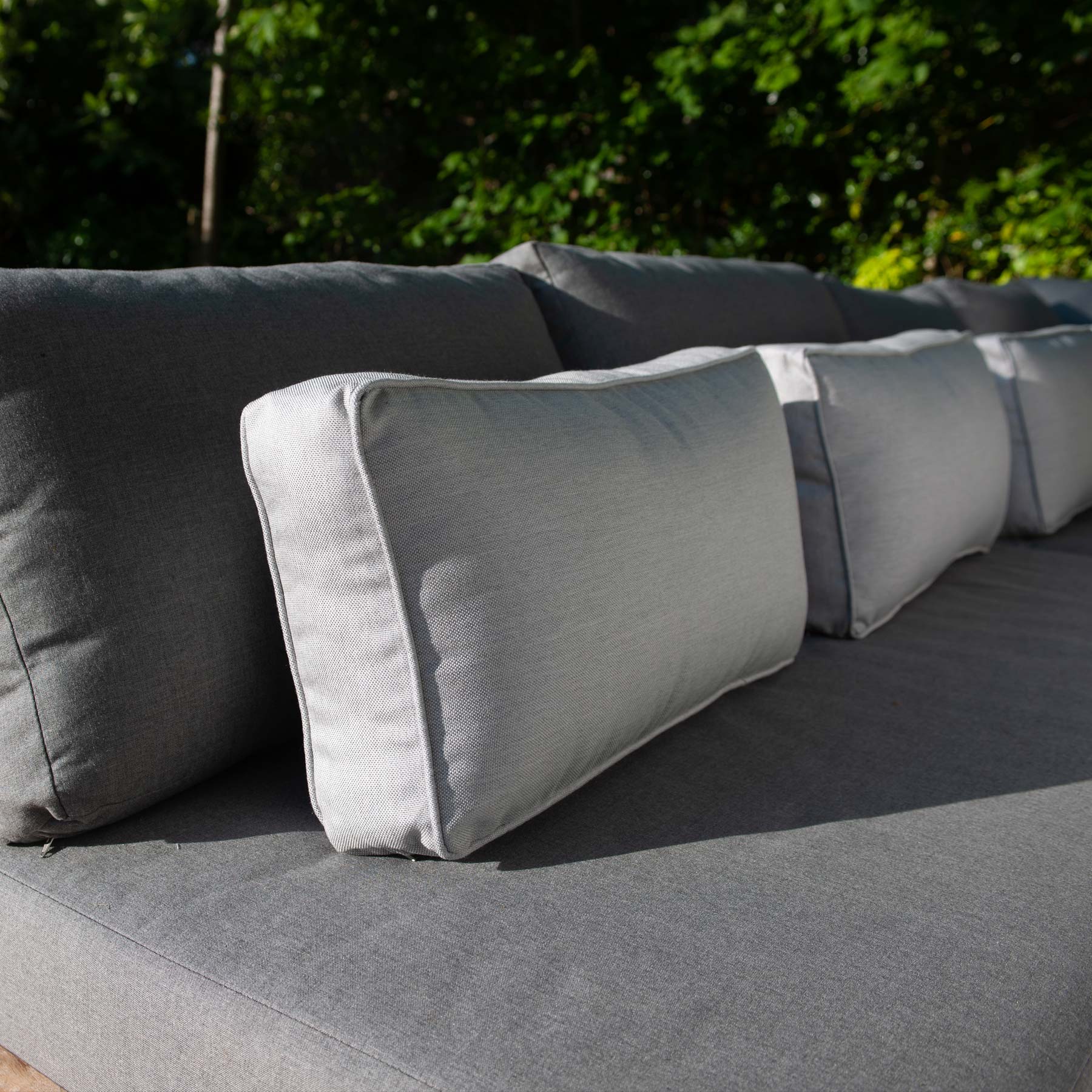 Close-Up Of Sunbrella Fabric Scatter Cushions