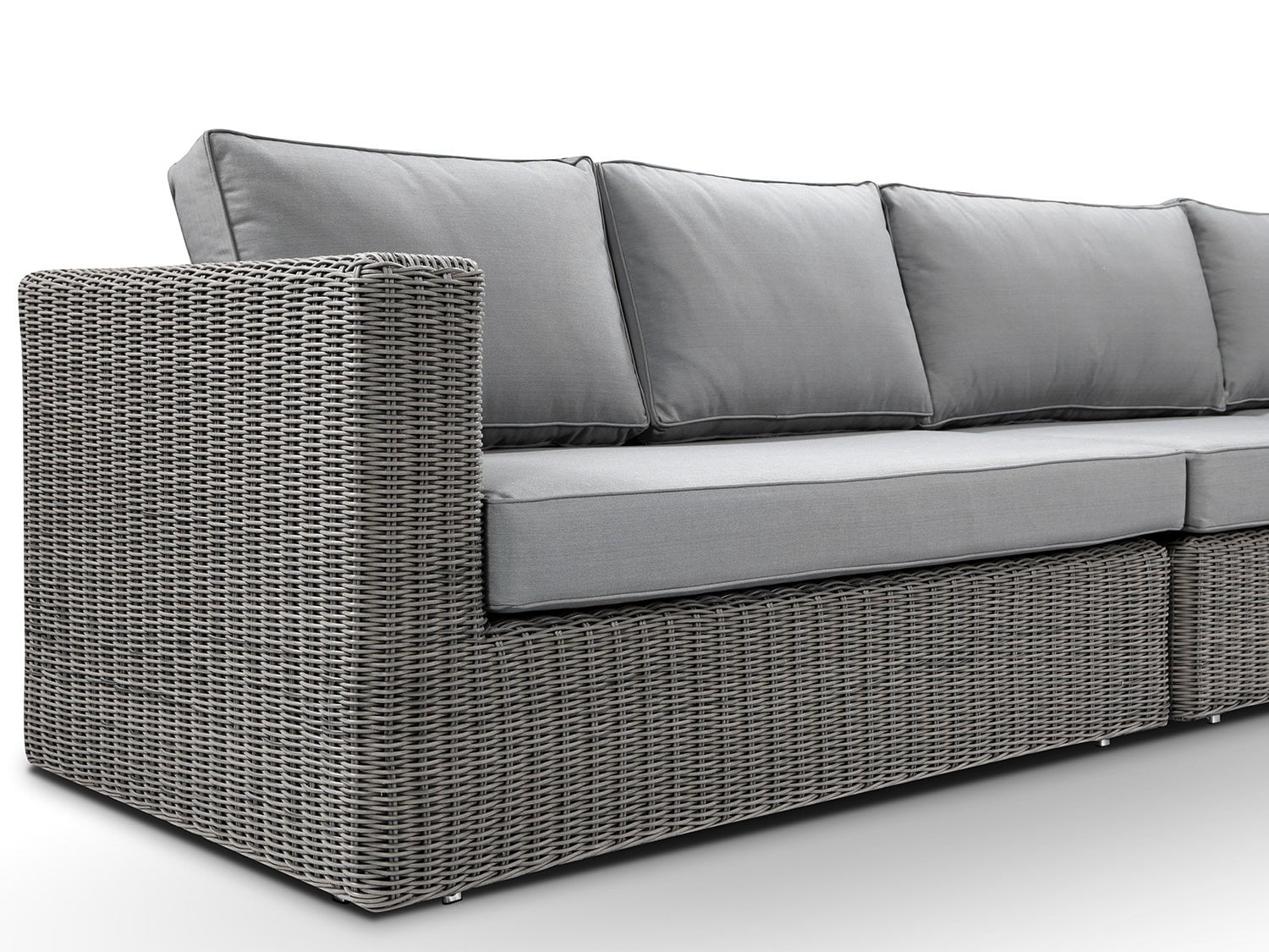 Alexander Francis Garden Furniture Tosca Large Grey Rattan Modular Daybed Grey Cushions