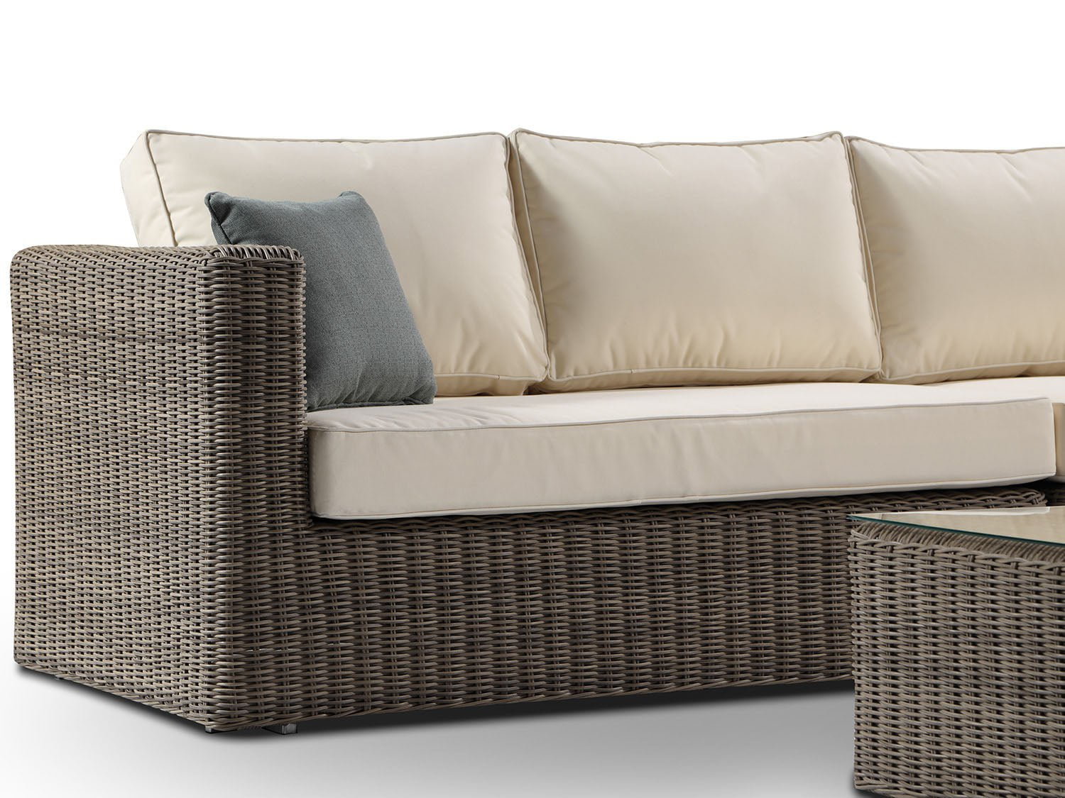 Alexander Francis Garden Furniture Tosca Natural Brown Large Rattan Modular Corner Sofa