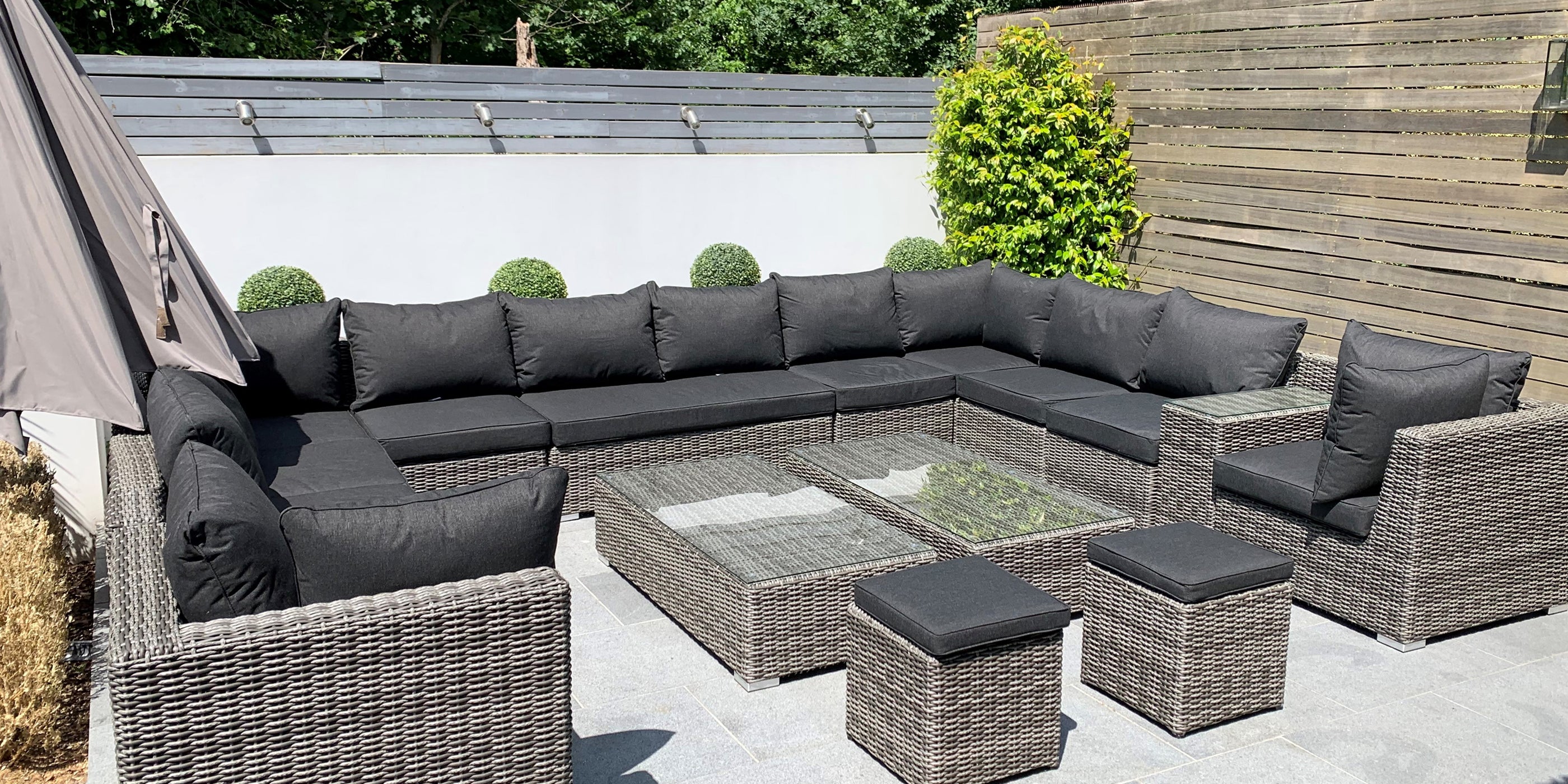 Black And Grey Outdoor Rattan Furniture Set | Alexander Francis