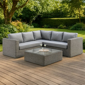 Tosca Grey Modular Corner Sofa Set with Grey Cushions