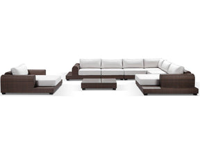 Milano Large Sunbrella Rattan Garden Corner Sofa Set