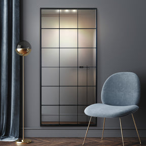 Modern Outdoor Vertical Mirror (Black Frame)