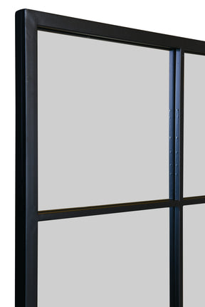 Modern Outdoor Garden Mirror (Black Frame)