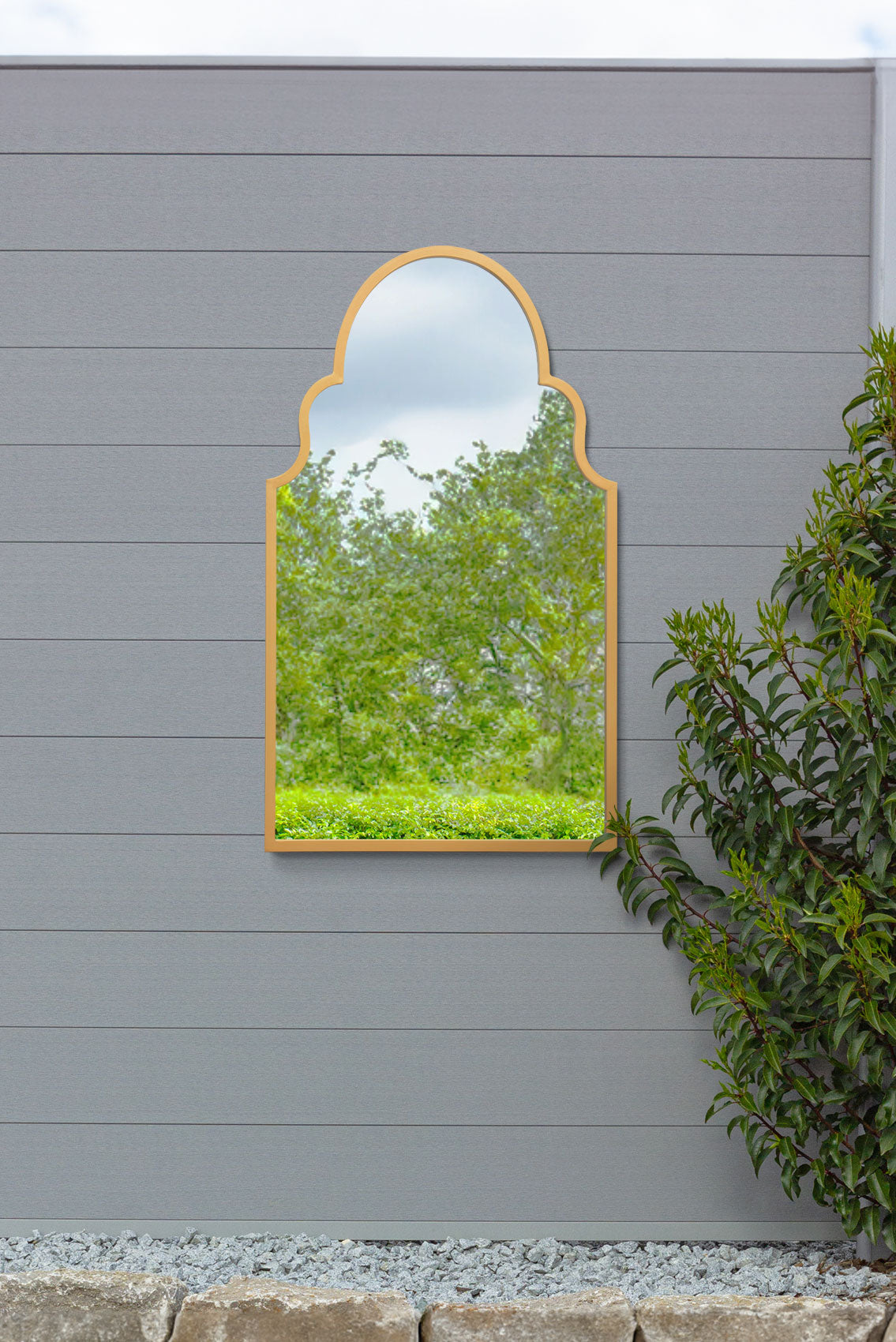 Arch Style Garden Mirror (Gold Frame)