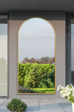 Arched Leaner Garden Mirror (Gold Frame)