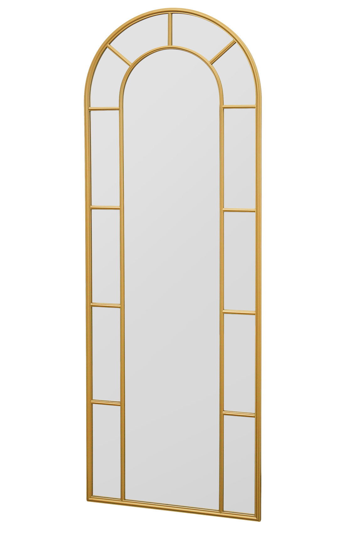 Arched Leaner Slim Garden Mirror (Gold Frame)