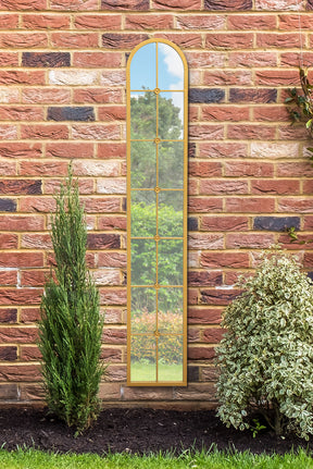 Arched Leaner Ultra Slim Garden Mirror (Gold Frame)