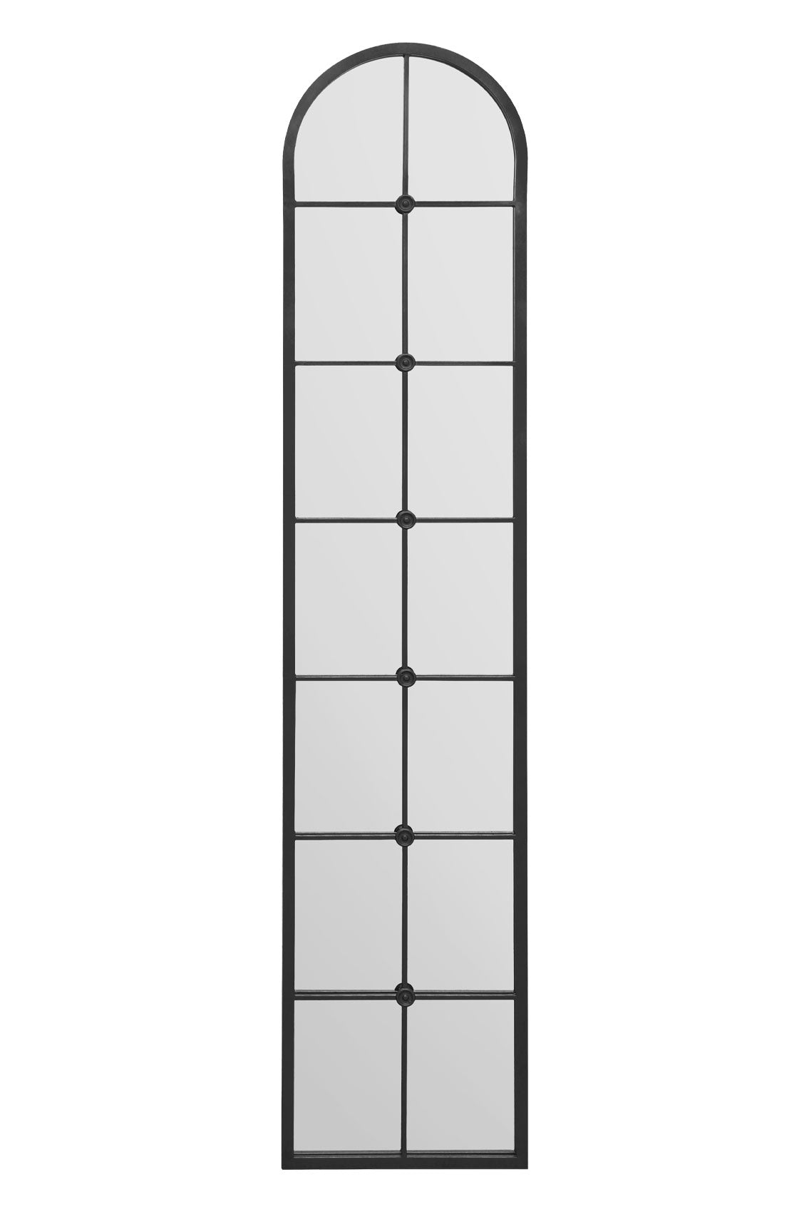 Arched Leaner Regular Garden Mirror (Black Frame)