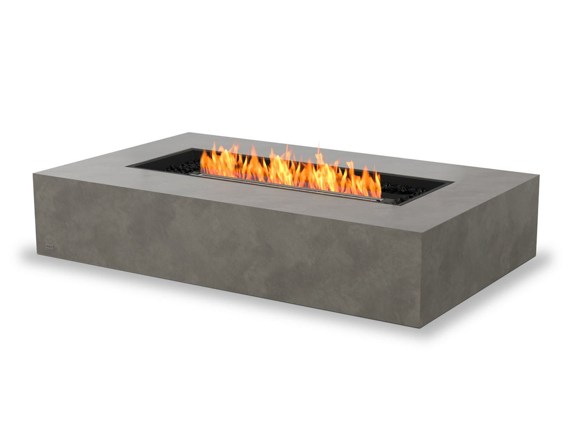 Alexander Francis Fire Pit Natural EcoSmart Wharf 65 Large Rectangular Fire Pit Table