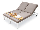 Alexander Francis Garden Furniture Minimo Sunbrella Fabric Contemporary Double Sun Lounger