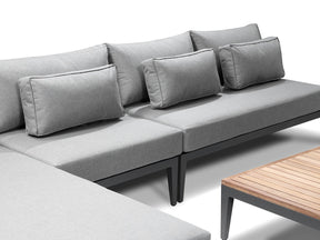 Alexander Francis Garden Furniture Moderno Sunbrella Grey Fabric Outdoor U Sofa Set