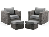 Alexander Francis Garden Furniture Tosca Grey Rattan Bistro Set Grey Cushions