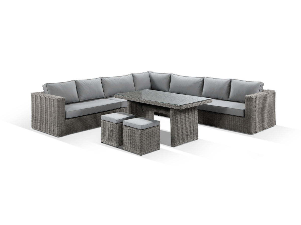 Alexander Francis Garden Furniture Tosca Grey Rattan Garden Sofa Dining Set