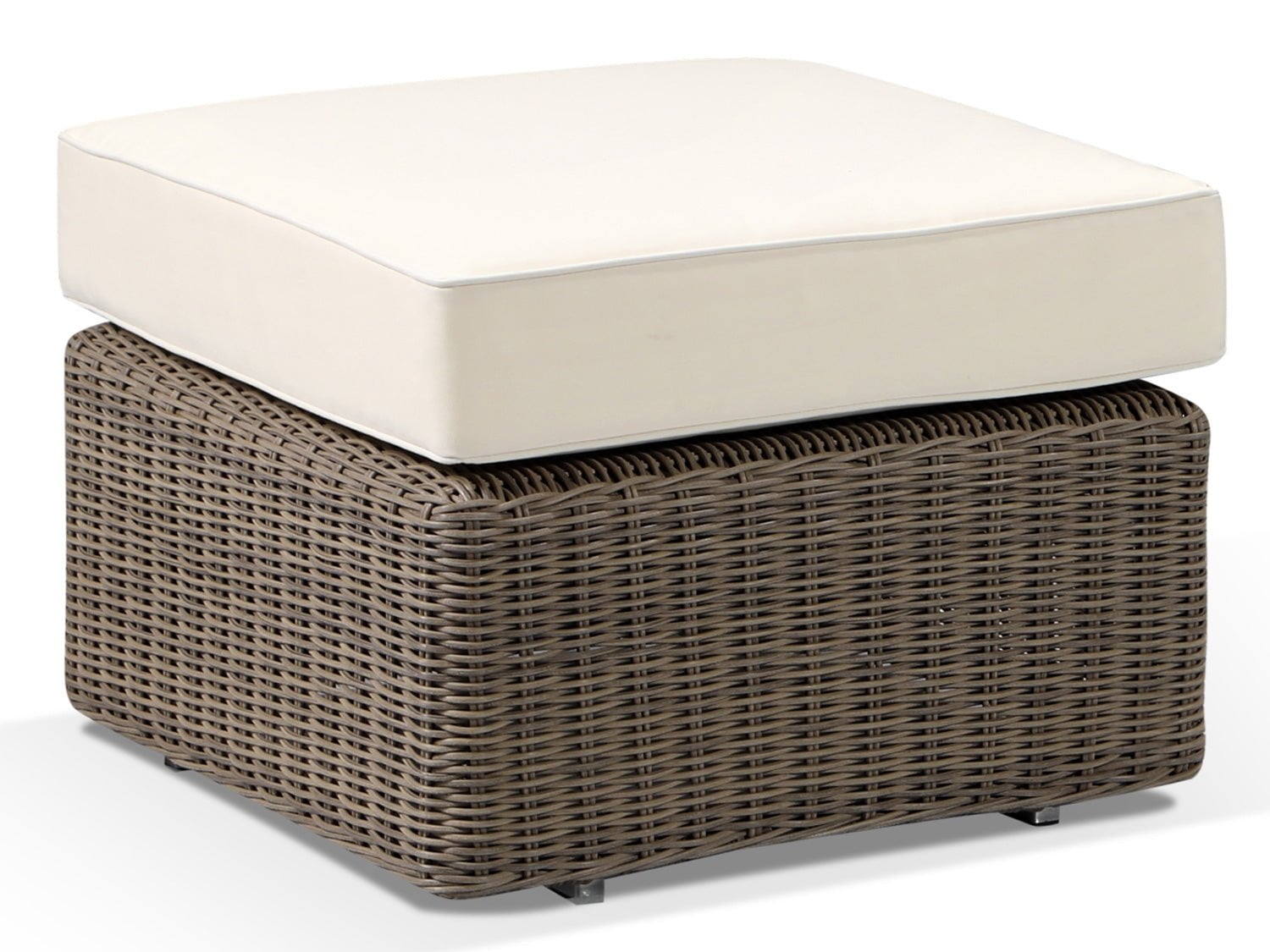 Alexander Francis Garden Furniture Tosca Natural Brown Rattan Footstool with Cushion