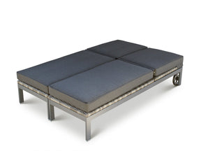 Alexander Francis Garden Furniture Verona Grey Rattan Double Sun Lounger Set