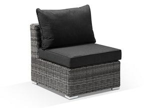 Alexander Francis Garden Furniture Verona Grey Rattan Outdoor Single Armless Chair