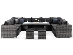 Alexander Francis Garden Furniture Verona Large Grey Rattan Outdoor Sofa Dining Set