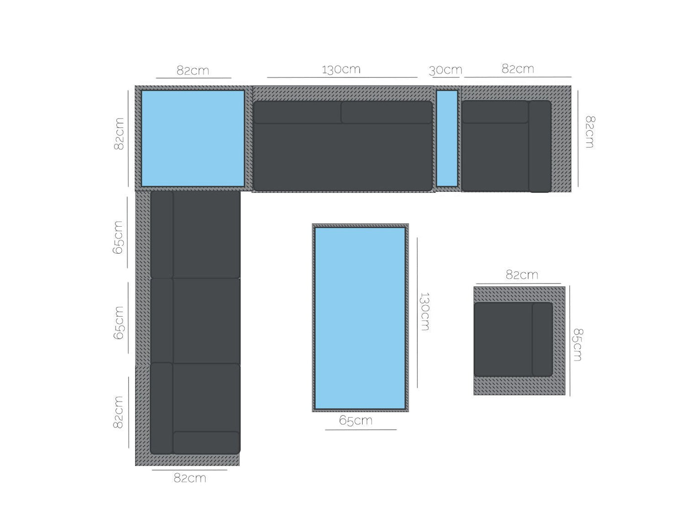 Verona Rattan Garden Corner Sofa GreyAlexander Francis